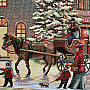 Christmas tapestry cover CHRISTMAS TOWN