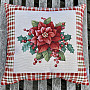 Christmas tapestry cover CHRISTMAS STAR red check