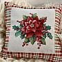 Christmas tapestry cover CHRISTMAS STAR red check