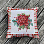 Christmas tapestry cover CHRISTMAS STAR red check