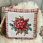 Christmas tapestry cover CHRISTMAS STAR red check