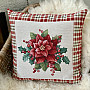 Christmas tapestry cover CHRISTMAS STAR red check