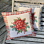 Christmas tapestry cover CHRISTMAS STAR red check