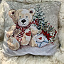 Christmas tapestry TEDDY BEAR WITH LETTER