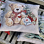 Christmas tapestry TEDDY BEAR WITH LETTER