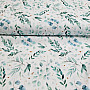 Cotton fabric FINE TWIGS green