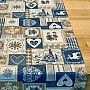 Tapestry tablecloth, scarf PATCHWORK HEART blue