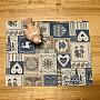 Tapestry tablecloth, scarf PATCHWORK HEART blue