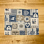 Tapestry tablecloth, scarf PATCHWORK HEART blue