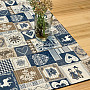 Tapestry tablecloth, scarf PATCHWORK HEART blue