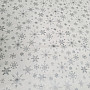 Cotton fabric LARGE FLAKES silver