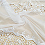 Finished embroidered luxury curtain GERSTER 11509 white flowers