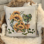 Tapestry cushion cover SUNFLOWERS IN A FRAME