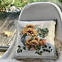 Tapestry cushion cover SUNFLOWERS IN A FRAME