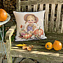 Tapestry pillowcase GIRL WITH PUMPKINS