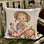 Tapestry pillowcase GIRL WITH PUMPKINS