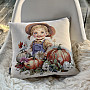 Tapestry pillowcase GIRL WITH PUMPKINS