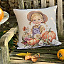 Tapestry pillowcase GIRL WITH PUMPKINS