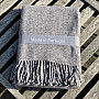 Luxury blanket GRAY WITH FRINGES