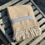 Luxury blanket BEIGE WITH FRINGES