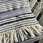 Luxury blanket GRAY WHITE WITH FRINGES