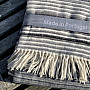 Luxury blanket GRAY WHITE WITH FRINGES