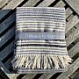 Luxury blanket GRAY WHITE WITH FRINGES