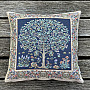 Blue tapestry TREE OF HAPPINESS cushion cover