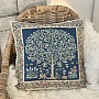 Blue tapestry TREE OF HAPPINESS cushion cover