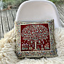 RED tapestry TREE OF HAPPINESS cushion cover