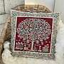 RED tapestry TREE OF HAPPINESS cushion cover