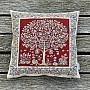 RED tapestry TREE OF HAPPINESS cushion cover