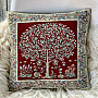 RED tapestry TREE OF HAPPINESS cushion cover