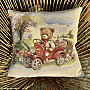 Tapestry pillowcase TEDDY IN THE CAR