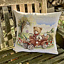 Tapestry pillowcase TEDDY IN THE CAR