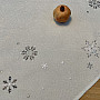 Embroidered Christmas tablecloth and scarf GRAY WHITE FLAKE