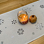 Embroidered Christmas tablecloth and scarf GRAY WHITE FLAKE