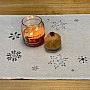 Embroidered Christmas tablecloth and scarf GRAY WHITE FLAKE