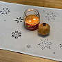 Embroidered Christmas tablecloth and scarf GRAY WHITE FLAKE