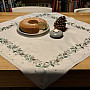 Embroidered Christmas tablecloth and scarf NEEDLES AND CONES