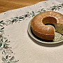 Embroidered Christmas tablecloth and scarf NEEDLES AND CONES