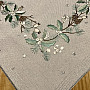 Embroidered Christmas tablecloth and scarf NEEDLES AND CONES