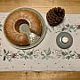 Embroidered Christmas tablecloth and scarf NEEDLES AND CONES