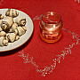 Embroidered Christmas tablecloth and shawl MISTLET RED