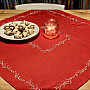 Embroidered Christmas tablecloth and shawl MISTLET RED