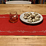 Embroidered Christmas tablecloth and shawl MISTLET RED