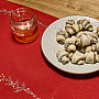 Embroidered Christmas tablecloth and shawl MISTLET RED