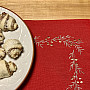 Embroidered Christmas tablecloth and shawl MISTLET RED