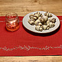 Embroidered Christmas tablecloth and shawl MISTLET RED