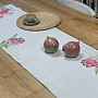 Embroidered tablecloth and scarf Pink tulips